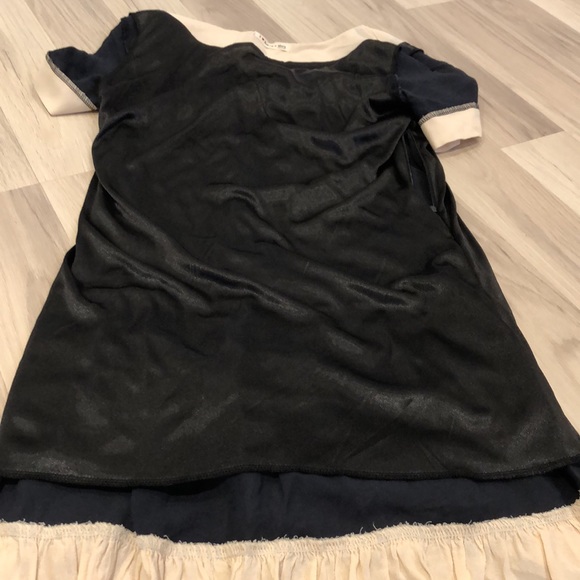 Blue and Cream dress. One size. Made in Korea - Picture 9 of 11